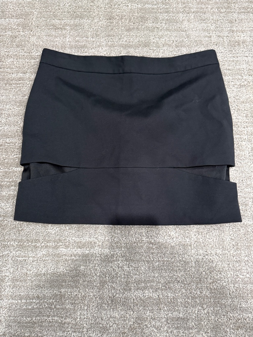 Michelle Mason Modern Black Layered Mini Skirt